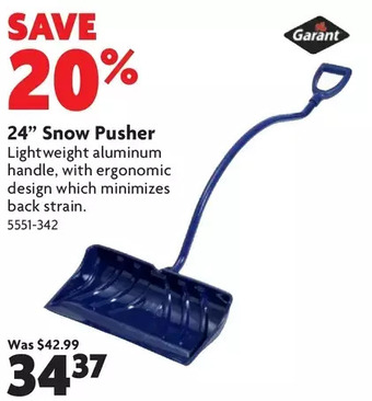 Home Hardware 24" poly snow pusher offer