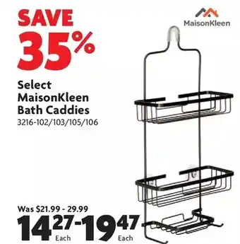 Home Hardware Maisonkleen bath caddies offer