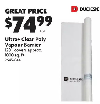 Home Hardware Ultra+ clear poly vapour barrier offer
