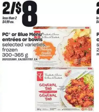 Independent Grocer Pc or blue menu entrees or bowls offer