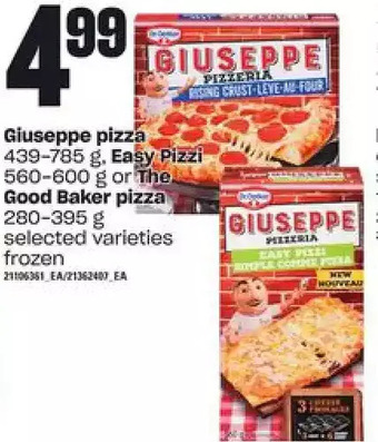 Independent Grocer Giuseppe pizza, easy pizzi or the good baker pizza offer