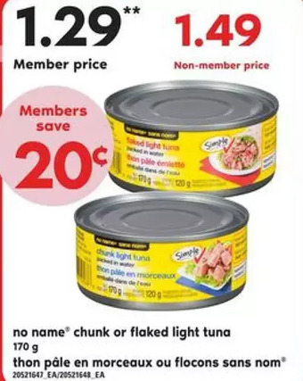 Independent Grocer No name chunk or flaked light tuna offer