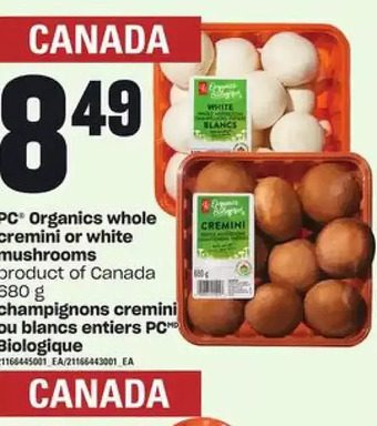 Independent Grocer Pc organics whole cremini or white mushrooms offer