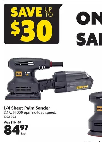 Home Hardware 1/4 sheet palm sander offer