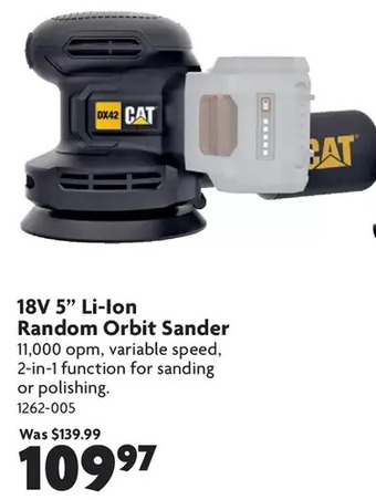 Home Hardware 18v 5" li-ion random orbit sander offer