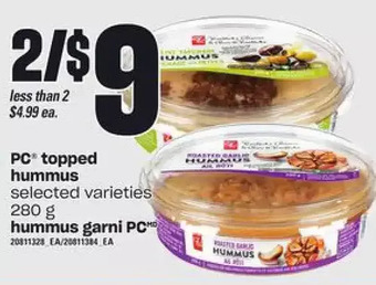 Independent Grocer Pc topped hummus offer