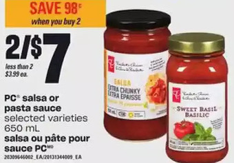 Independent Grocer Pc salsa or pasta sauce offer