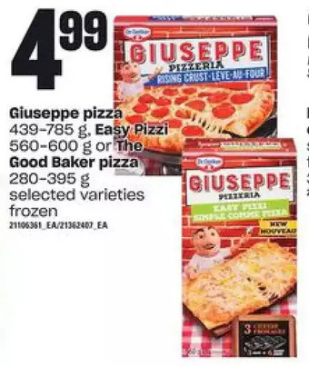 Zehrs Markets Giuseppe pizza, easy pizzi or the good baker pizza offer