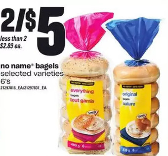 Loblaws No name bagels offer