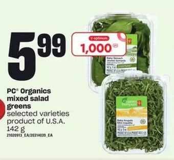 Zehrs Markets Pc organics mixed salad greens offer