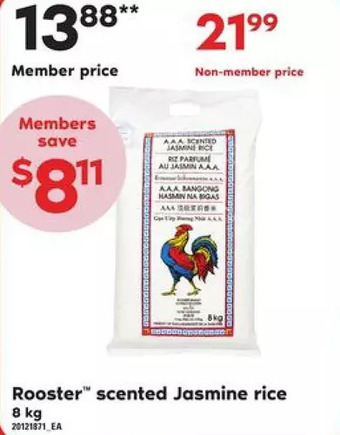 Loblaws Rooster scented jasmine rice offer