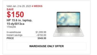 Costco Hp 15.6 in. laptop, 15-dy5013ca offer