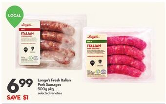 Longo's Longo's fresh italian pork sausages offer