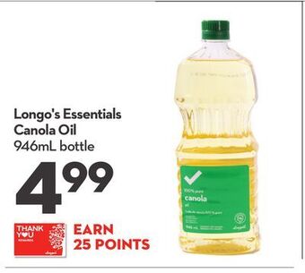 Longo's Longo's essentials canola oil offer