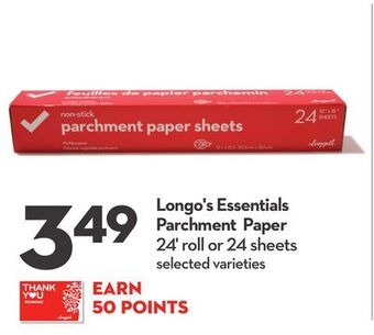 Longo's Longo's essentials parchment paper offer
