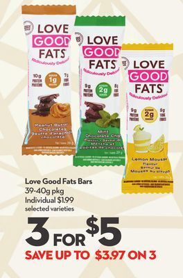 Longo's Love good fats bars offer