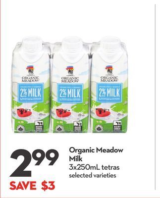 Longo's Organic meadow milk offer