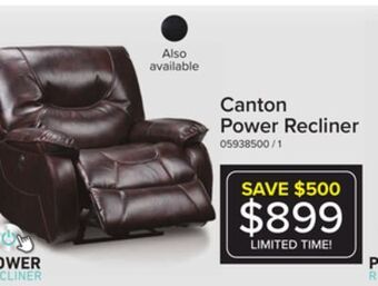 Leon's Canton power recliner - dark brown offer