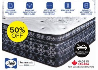 Leon's Sealy posturepedic® plus sterling series - hugo medium eurotop queen mattress offer
