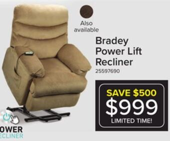 Leon's Bradey power lift recliner - camel offer