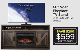 Leon's Noah fireplace tv stand - aged oak offer