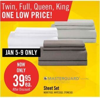 The Brick Masterguard® ultra advanced 4-piece queen sheet set - grey offer