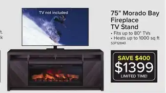 Leon's Morado bay fireplace tv stand - grey offer