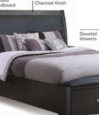 Leon's Cinema 3-piece queen storage bed - charcoal offer