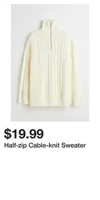 H&M Half-zip cable-knit sweater offer
