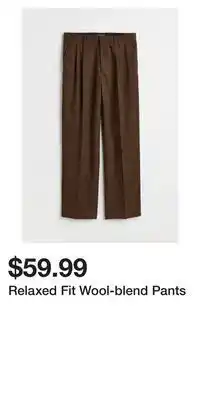 H&M Relaxed fit wool-blend pants offer