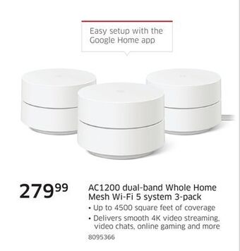 The Source Ac1200 dual-band whole home mesh wi-fi 5 system 3-pack offer