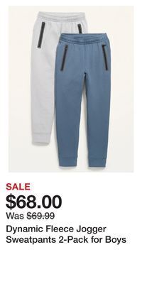 Old Navy Dynamic fleece jogger sweatpants 2-pack for boys offer