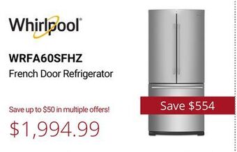 Canadian Appliance Source Whirlpool french door refrigerator offer