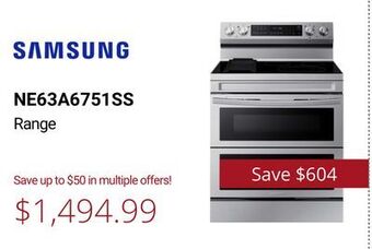 Canadian Appliance Source Samsung range offer