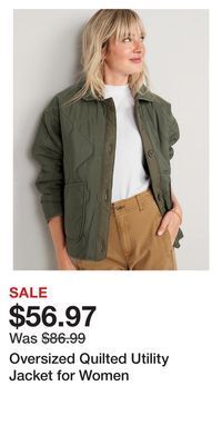 Old Navy Oversized quilted utility jacket for women offer