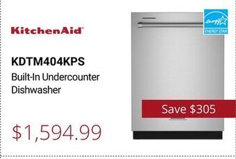 Canadian Appliance Source Kitchenaid built-in undercounter dishwasher offer