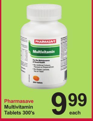 Pharmasave Pharmasave multivitamin tablets offer