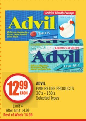 Shoppers Drug Mart Advil pain relief products offer