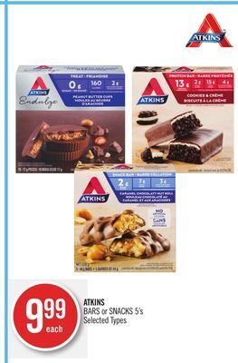 Shoppers Drug Mart Atkins bars or snacks offer