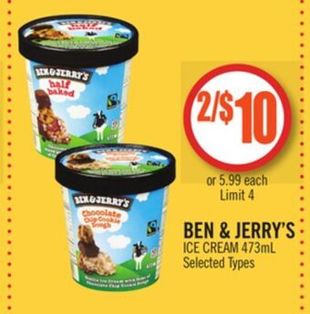 Shoppers Drug Mart Ben & jerry's ice cream offer