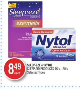 Shoppers Drug Mart Sleep eze or nytol sleep and products offer