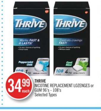 Shoppers Drug Mart Thrive nicotine replacement lozenges or gum offer