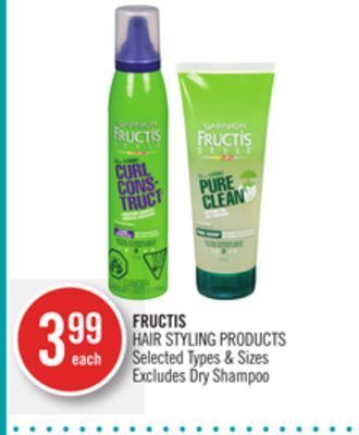 Shoppers Drug Mart Garnier fructis hair styling products offer