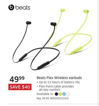 The Source Beats flex wireless earbuds offer