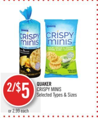 Shoppers Drug Mart Quaker crispy minis offer