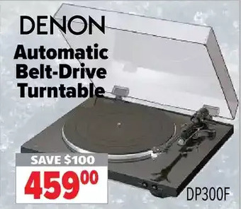 2001 Audio Video Denon automatic belt-drive turntable offer