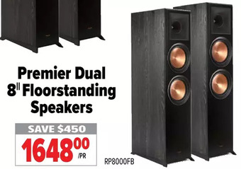2001 Audio Video Premier dual 8" floorstanding speakers offer