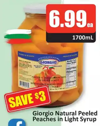 Starsky Giorgio natural peeled peaches in light syrup offer