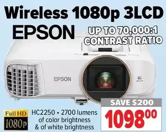 2001 Audio Video Epson wireless 1080p 3lcd offer
