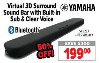 2001 Audio Video Yamaha virtual 3d surround sound bar with built-in sub & clear voice offer